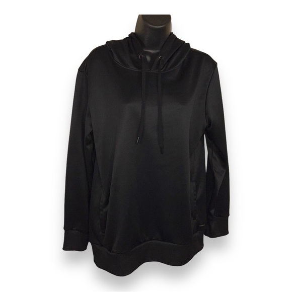 NEW MONDETTA BLACK PULLOVER HOODIE FRONT POCKET SOFT COMFORTABLE - Picture 1 of 14